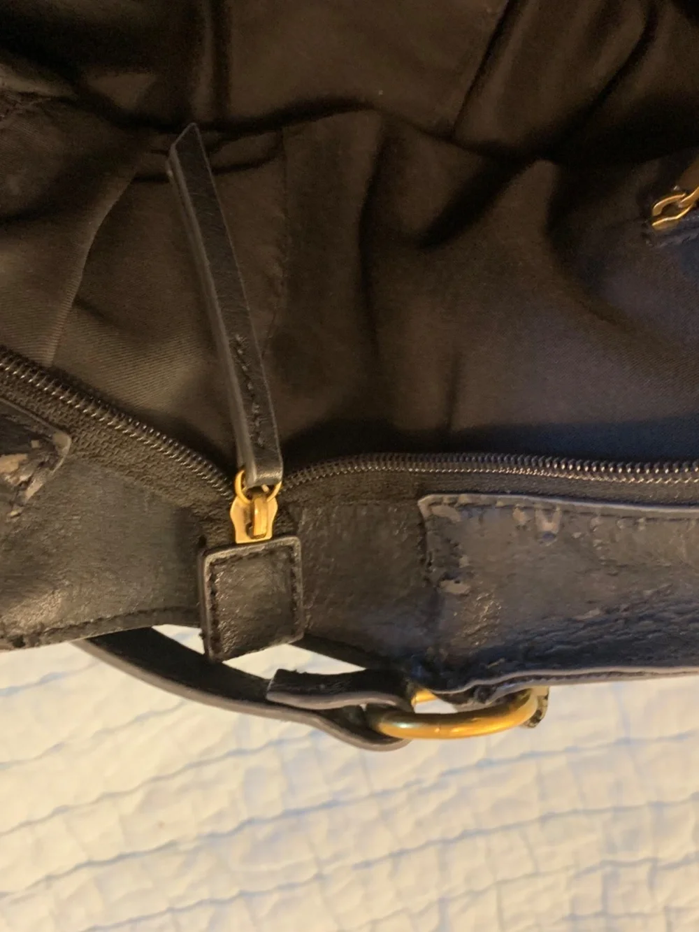 Fossil black leather handbag